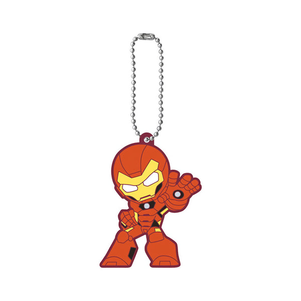 Marvel Capsule Rubber Mascot Iron Man Trading Strap Keychain