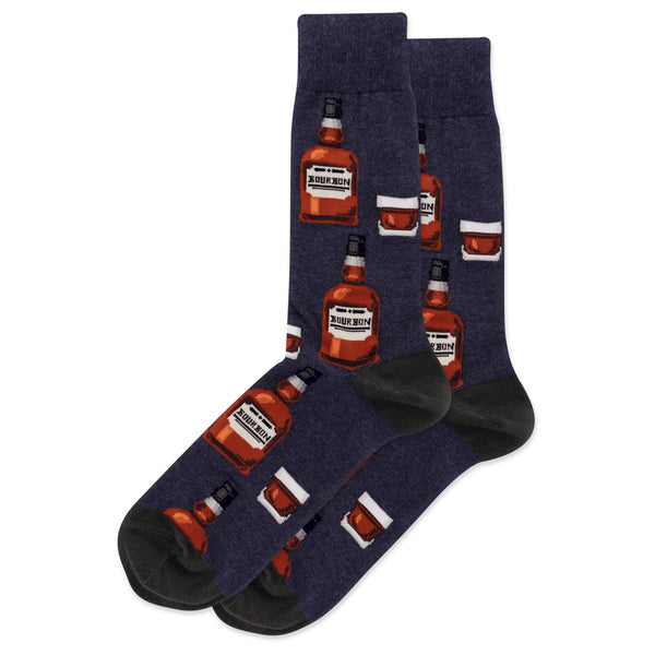 Bourbon Men's Blue Crew Socks