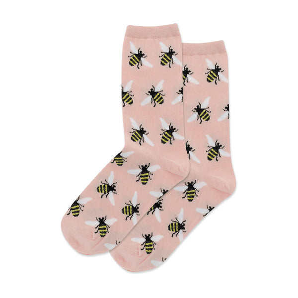 Bees Women's Blush Crew Socks