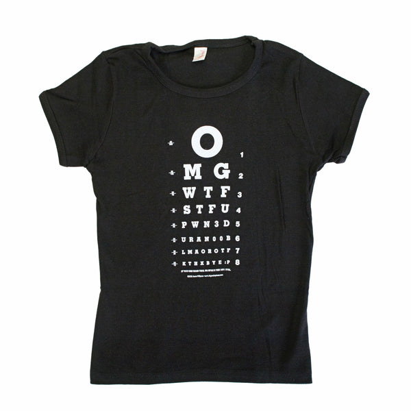 Internet Geek Eye Chart Omg Wtf T-Shirt
