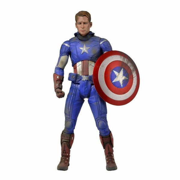 Neca Avengers Battle Damaged Captain America 1/4 Scale Action Figure