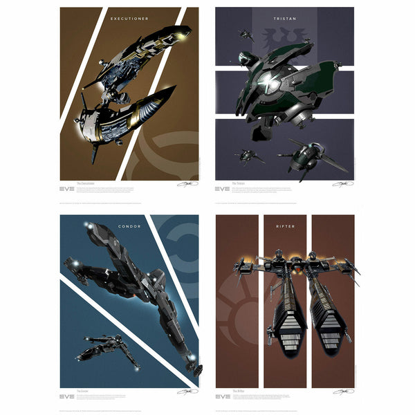 EVE Online Frigates Battlecruisers Art Print Set Series 2 - Set of 4