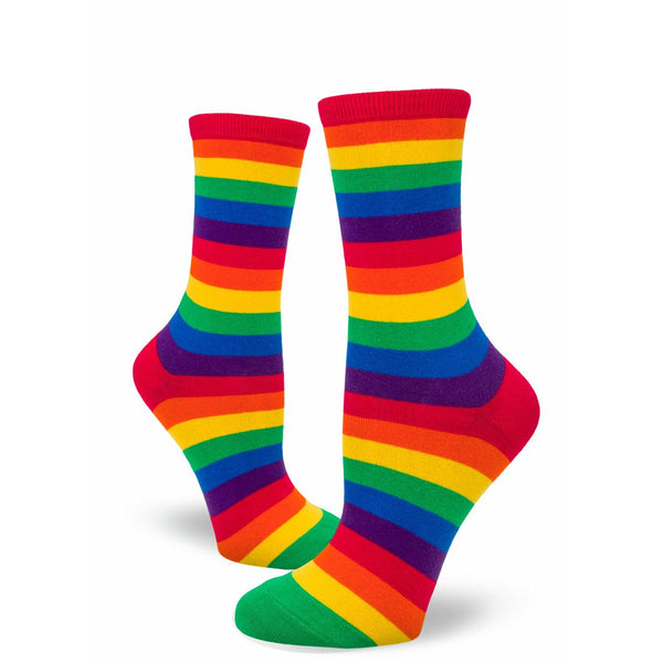 Classic Rainbow Striped Women's Crew Socks