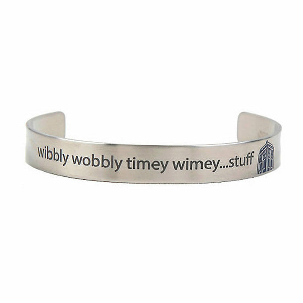 Doctor Who Wibbly Wobbly Timey Wimey Stuff Open Bangle Bracelet