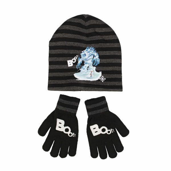 Disney Frozen Olaf Boo Youth Striped Beanie and Glove Set