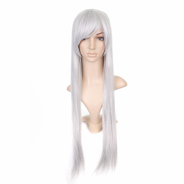Silver Grey Long Length Anime Cosplay Costume Wig