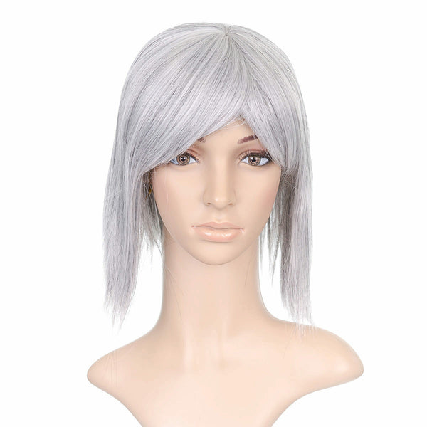 Gray Silver Straight Short Shoulder Length Anime Cosplay Costume Wig