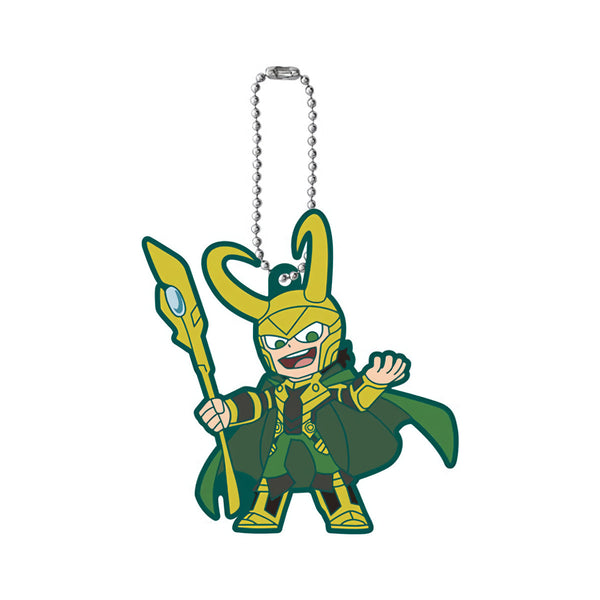 Marvel Capsule Rubber Mascot Loki Trading Strap Keychain