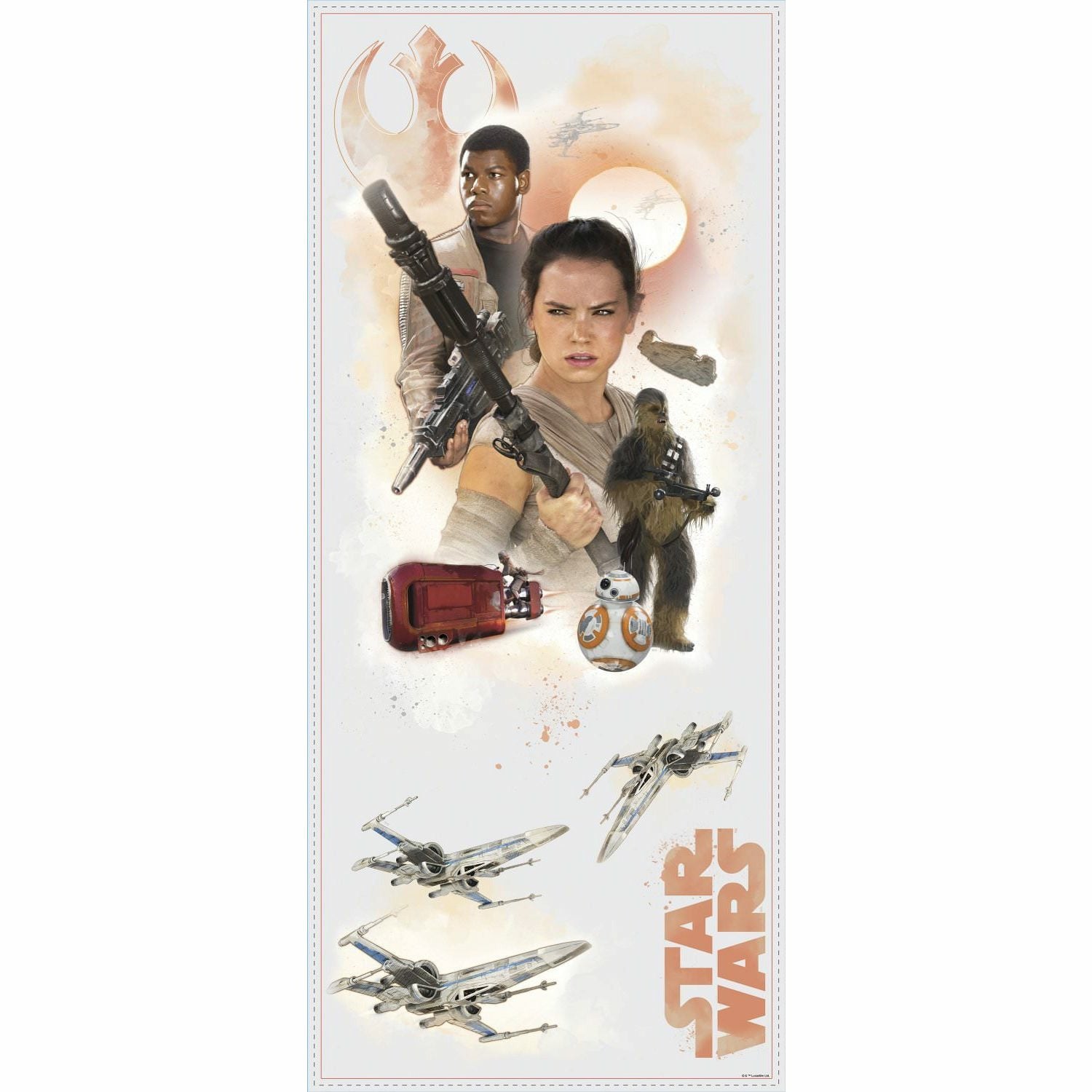 Star Wars Episode VII Heroes In The Horizon Peel & Stick Wall Decals