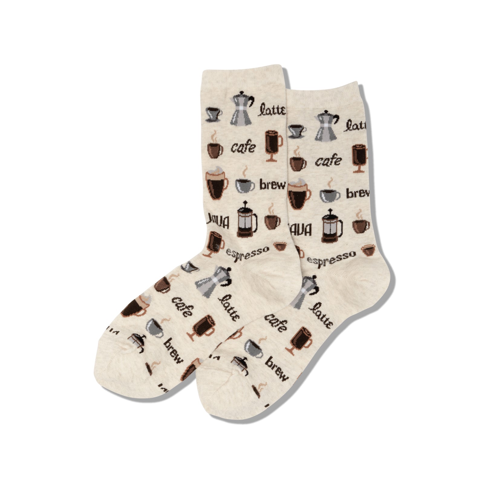 Coffee Women's White Crew Socks