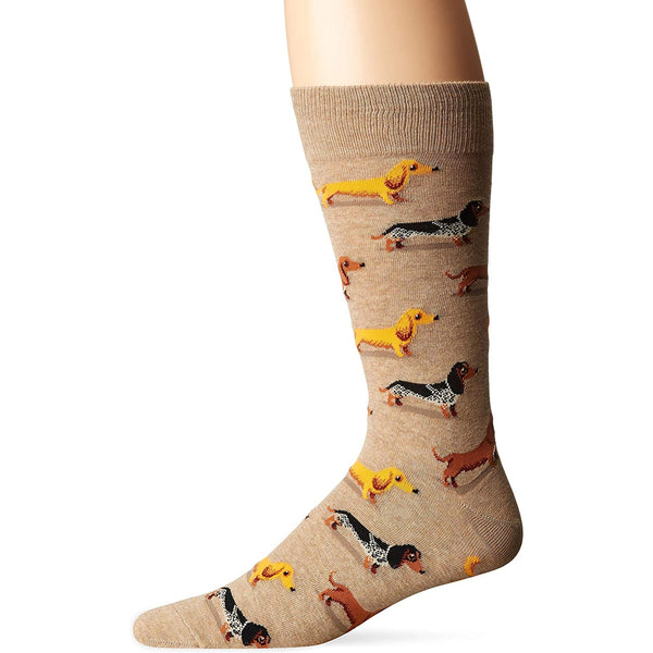 Dachshunds Beige Crew Socks