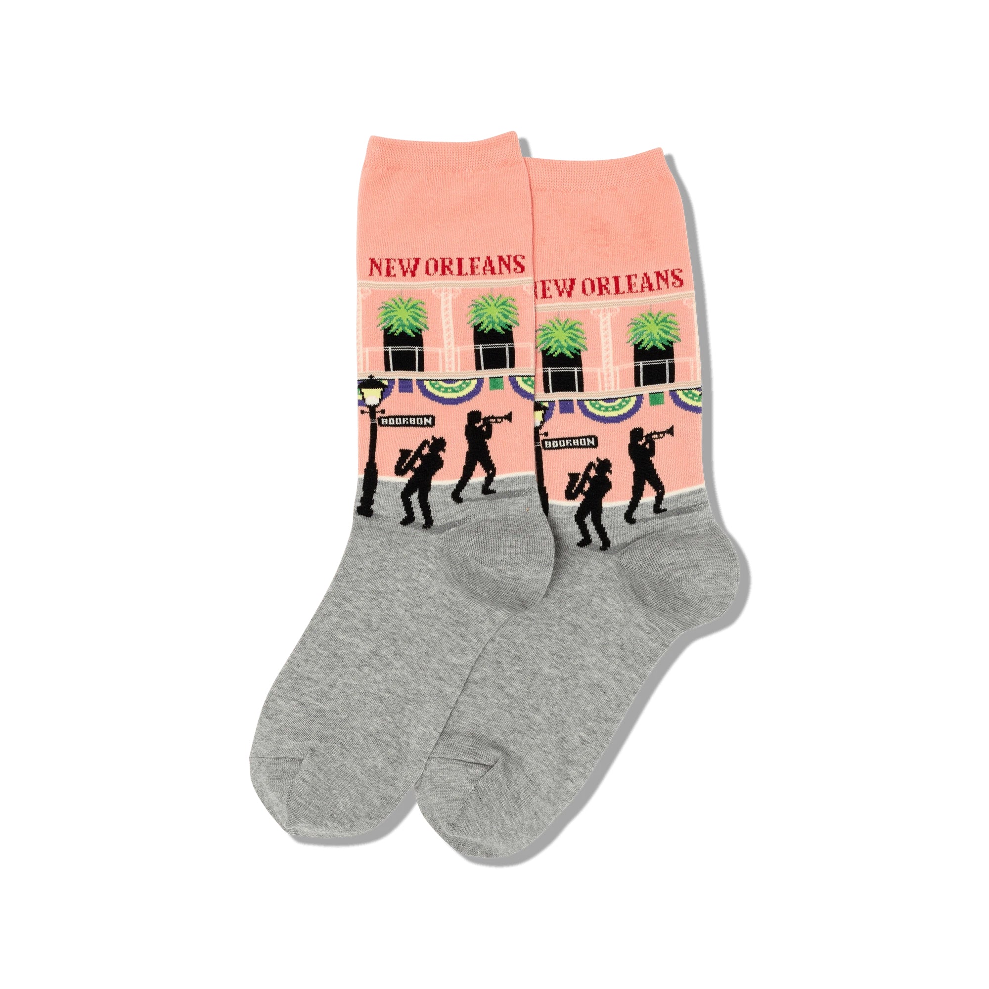 New Orleans Women's Peach Crew Socks