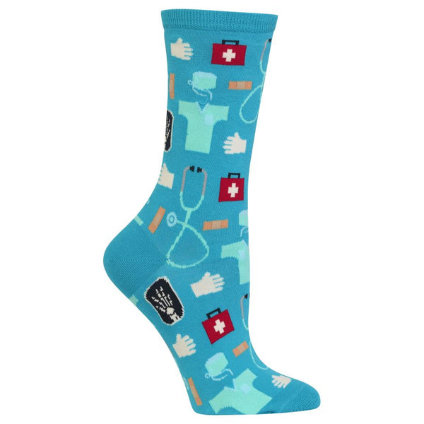 Medical Women's Turquoise Crew Socks