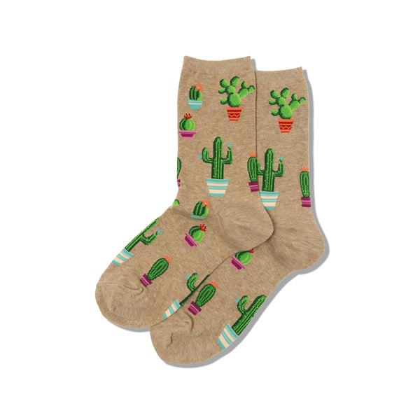 Potted Cactus Women's Hemp Crew Socks