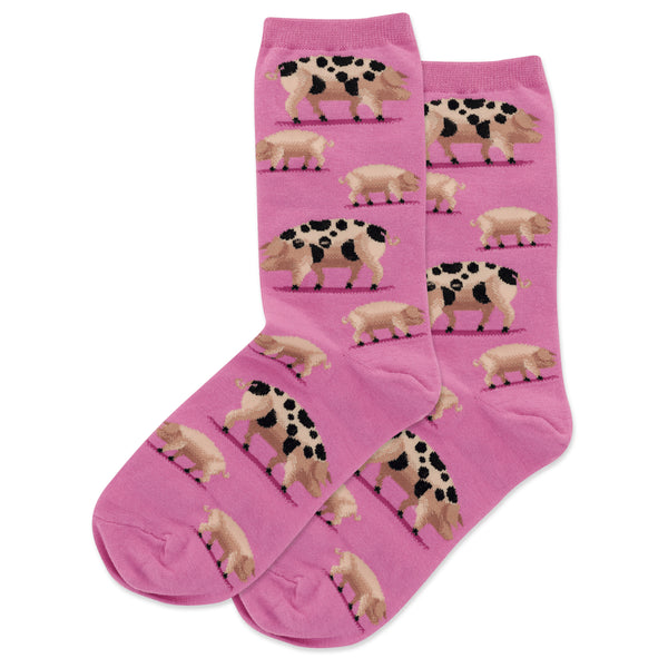 Spotted Pig Women's Pink Crew Socks