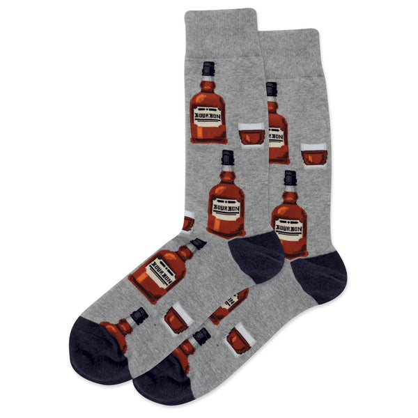 Bourbon Men's Grey Heather Crew Socks