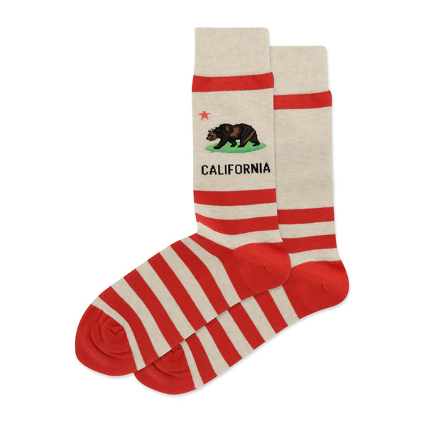 California Men's Natural Melange Crew Socks
