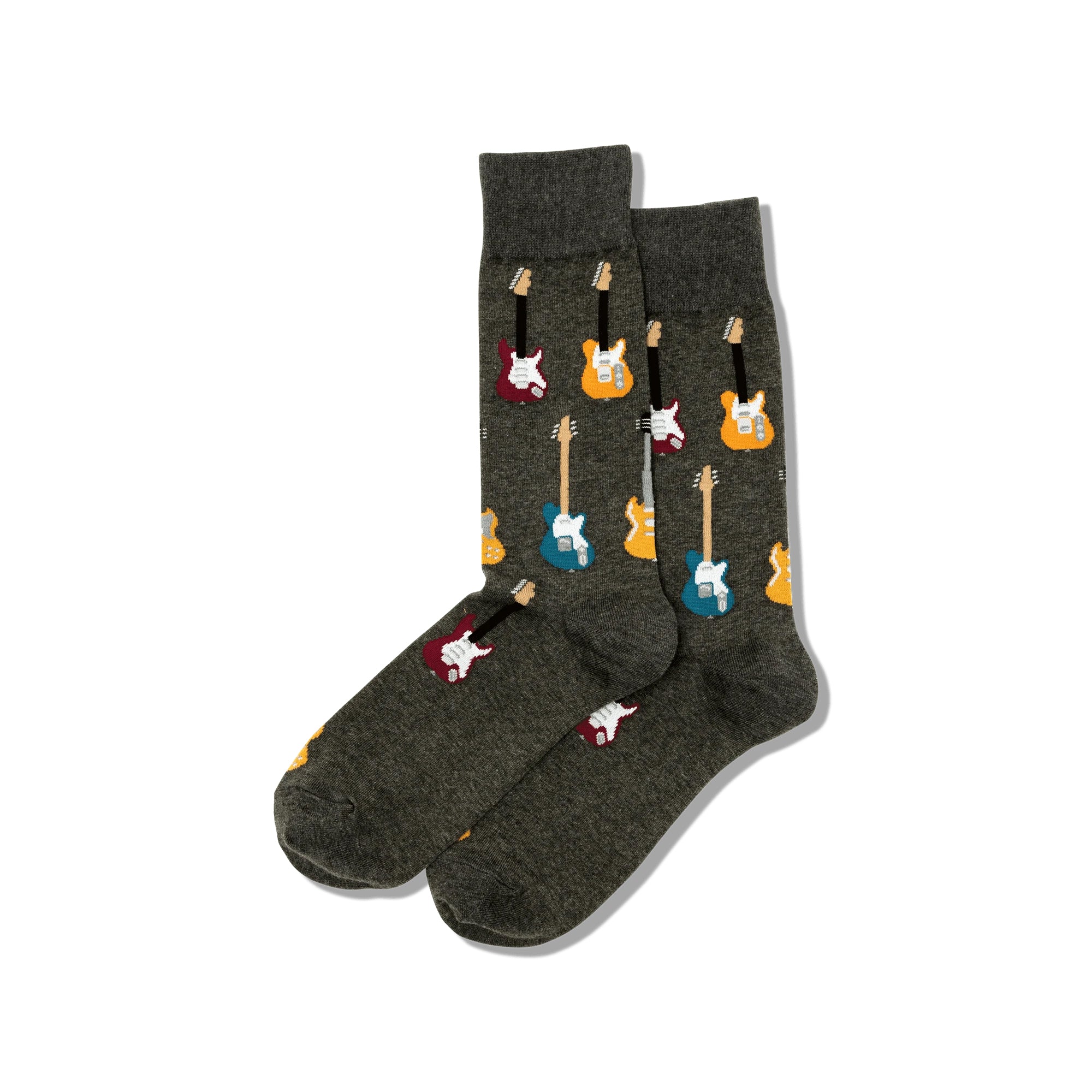 Guitars Men's Charcoal Heather Crew Socks