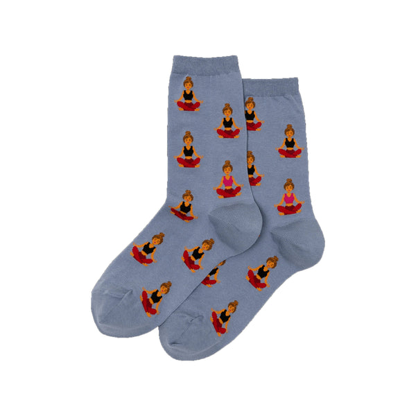 Meditation Blue Crew Socks