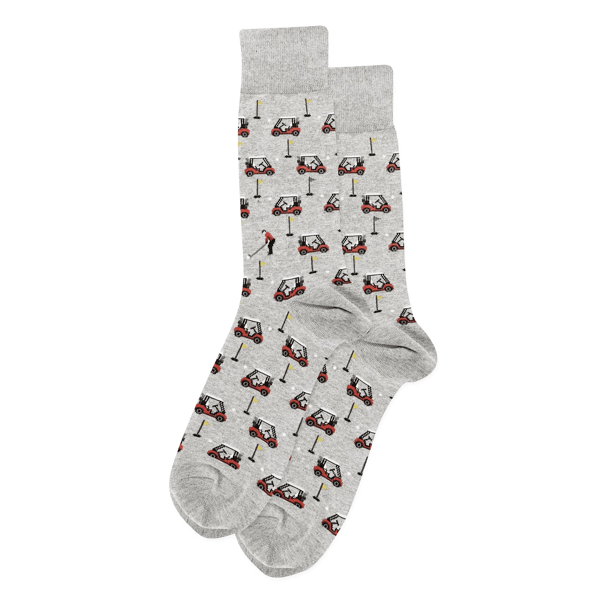 Golfer Carts Grey Crew Socks