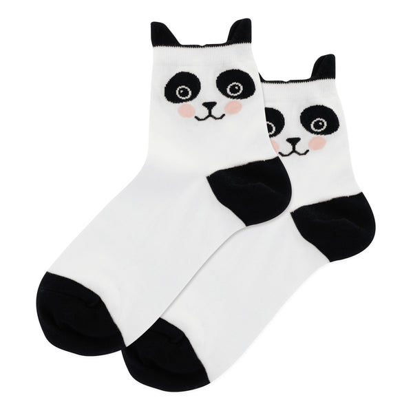 Panda White Ankle Socks
