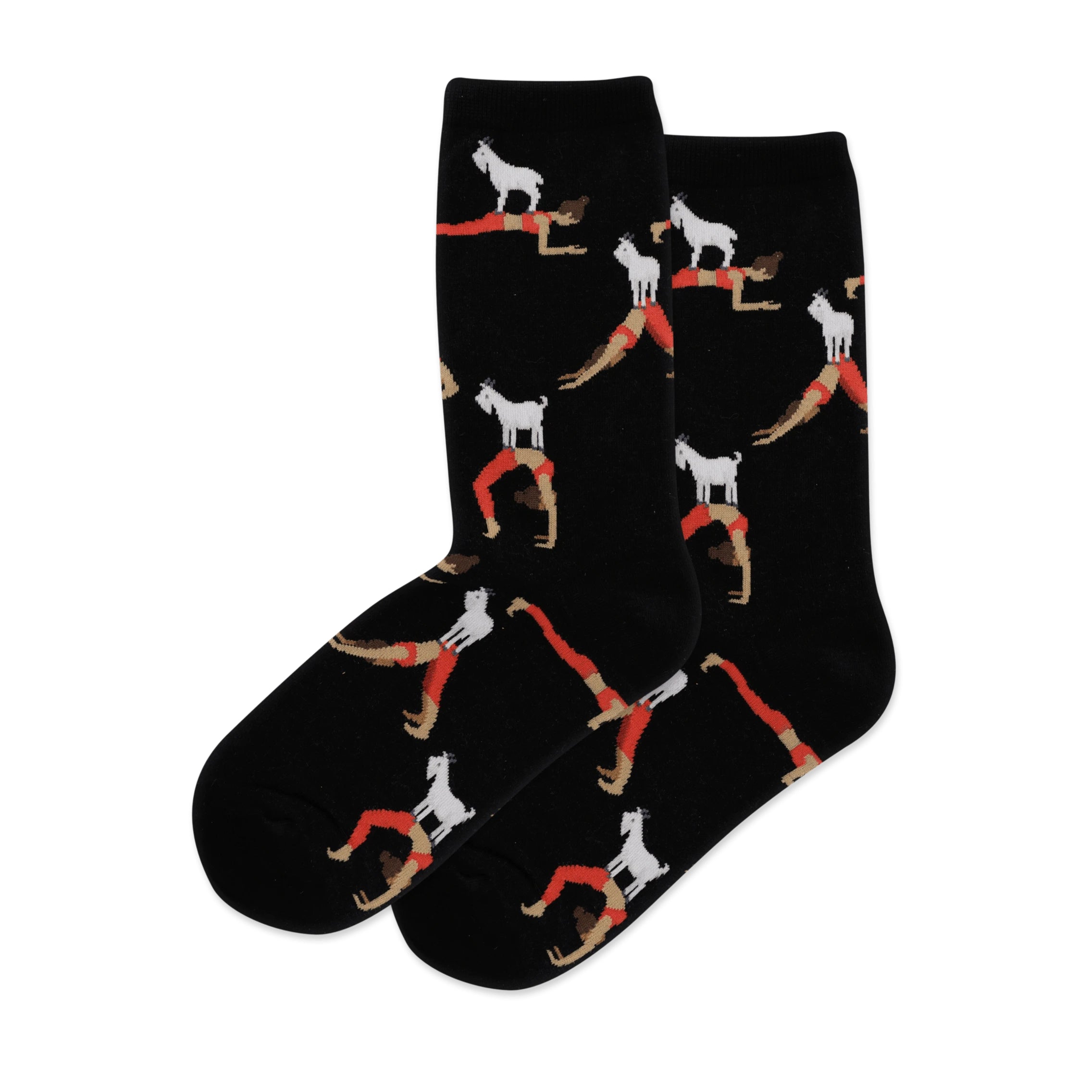 Goat Yoga Women's Black Crew Socks