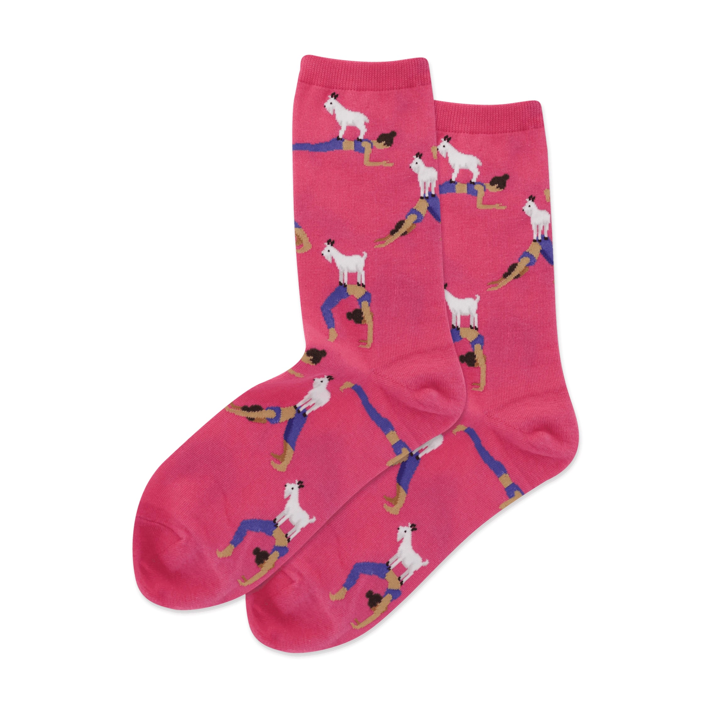 Goat Yoga Women's Magenta Crew Socks