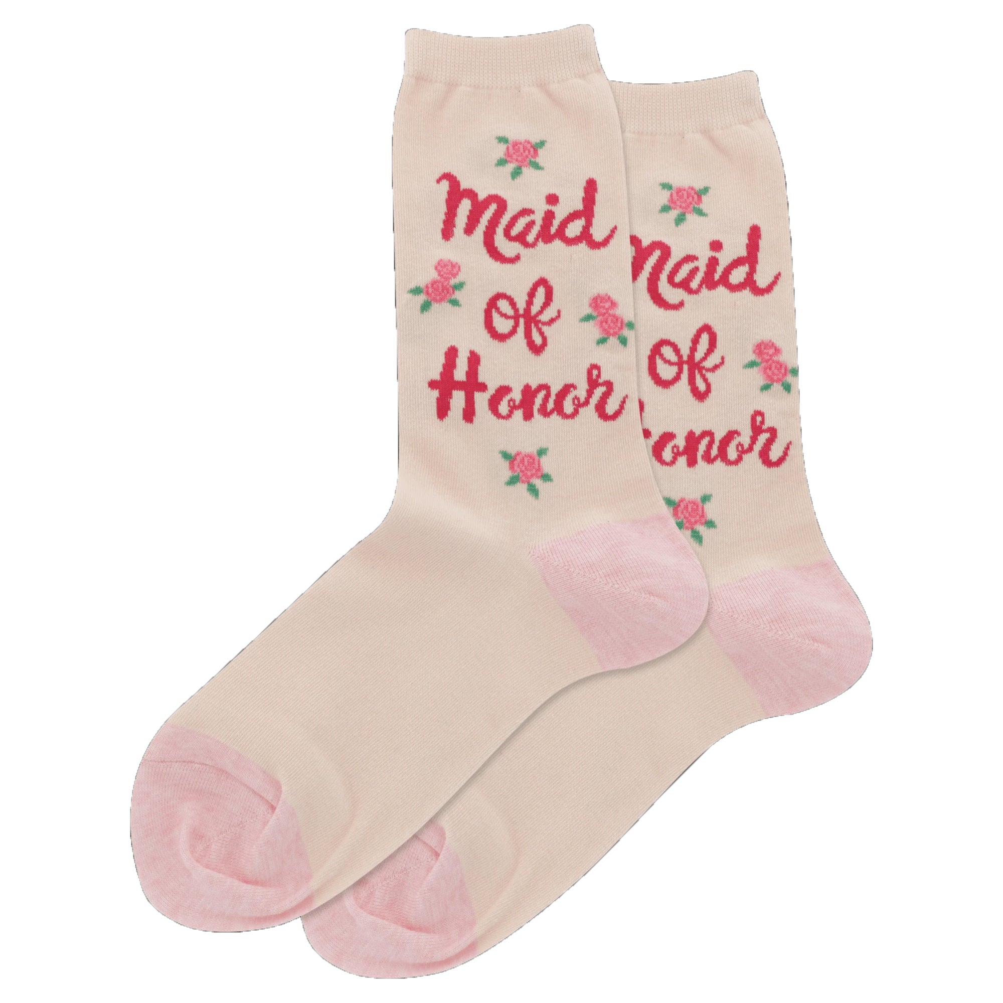 Maid Of Honor Floral Crew Socks