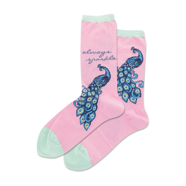 Peacock Women's Pink Crew Socks