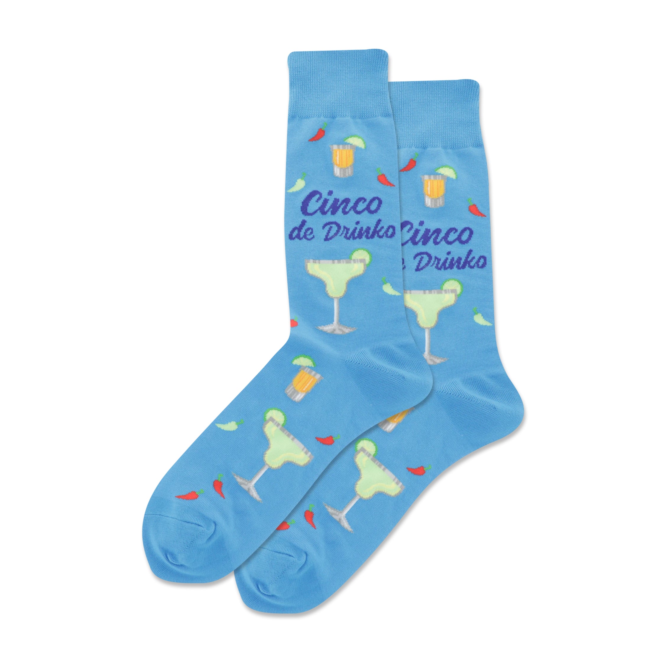 Cinco de Drinko Men's Turquoise Crew Socks