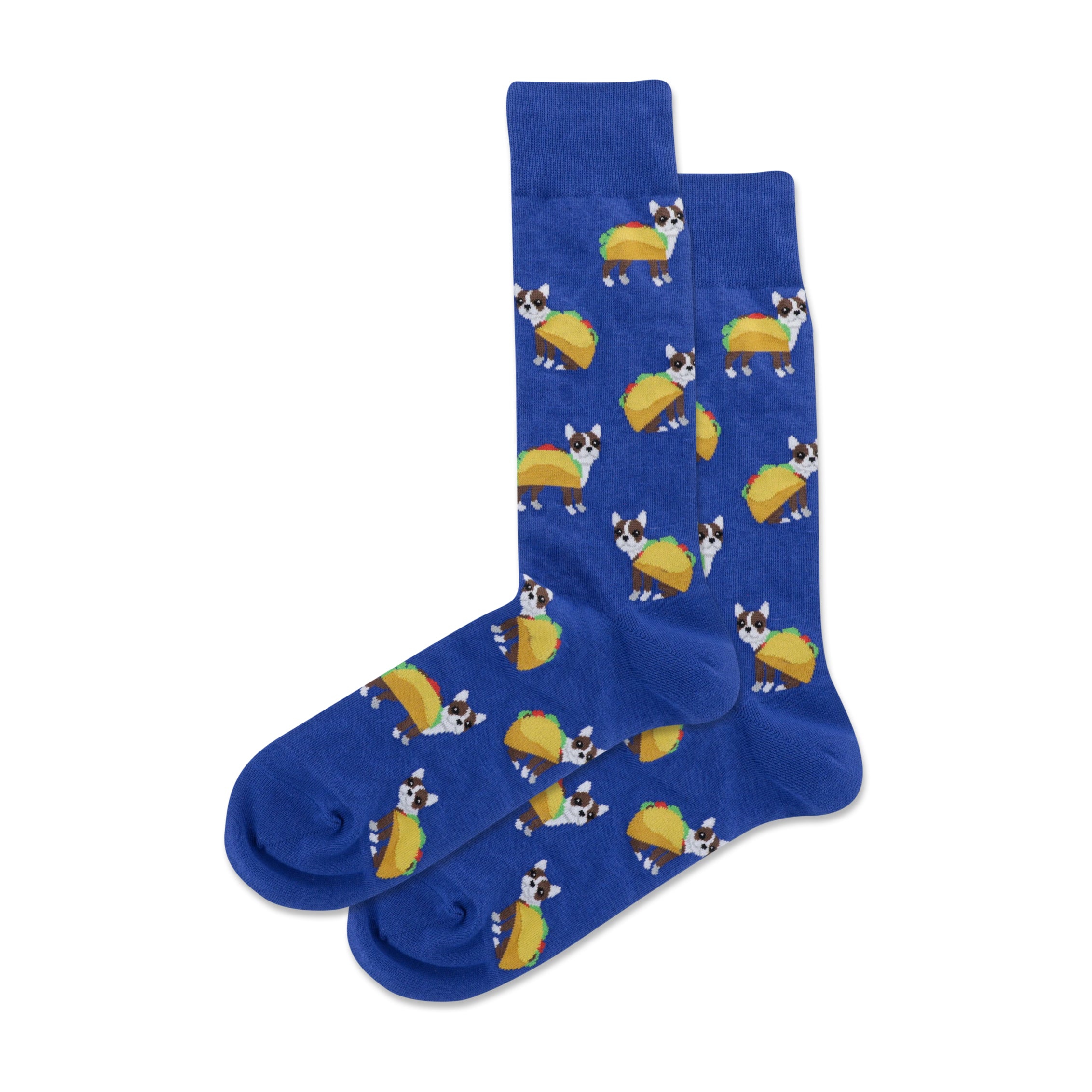 Taco Terrier Men's Dark Blue Crew Socks