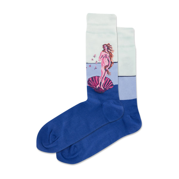 Pop Birth of Venus Men's Light Blue Crew Socks