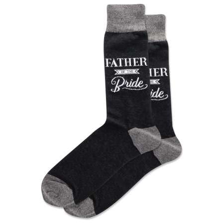 FATHER OF THE BRIDE Men's Black Crew Socks