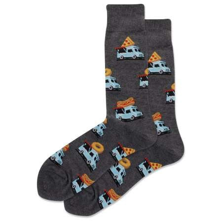 Food Truck Men's Charcoal Heather Crew Socks