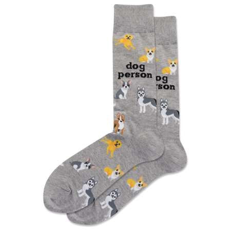 Dog Person Men's Grey Heather Crew Socks