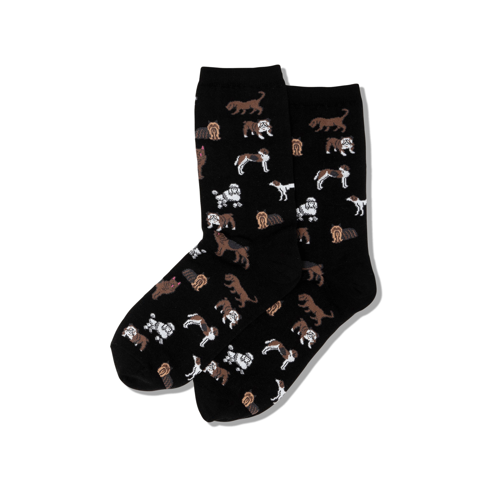 Classic Dogs Women's Black Crew Socks