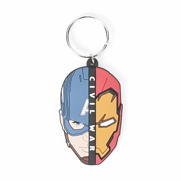Marvel Captain America Civil War Split Head Soft Touch PVC Keychain