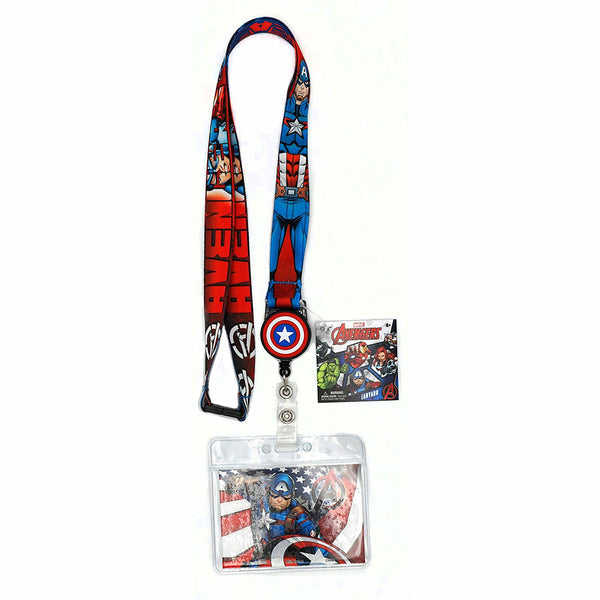 Marvel Avengers Captain America Lanyard with Retractable Card Holder