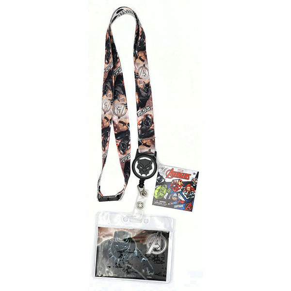 Marvel Avengers Black Panther Lanyard with Retractable Card Holder