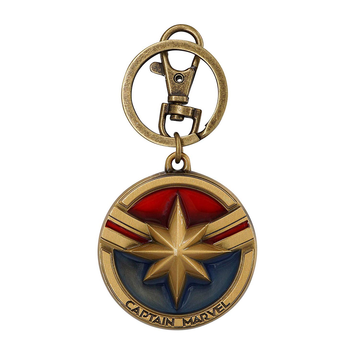 Marvel Captain Marvel Logo Pewter Keychain