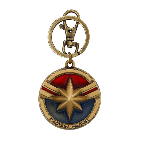 Marvel Captain Marvel Logo Pewter Keychain