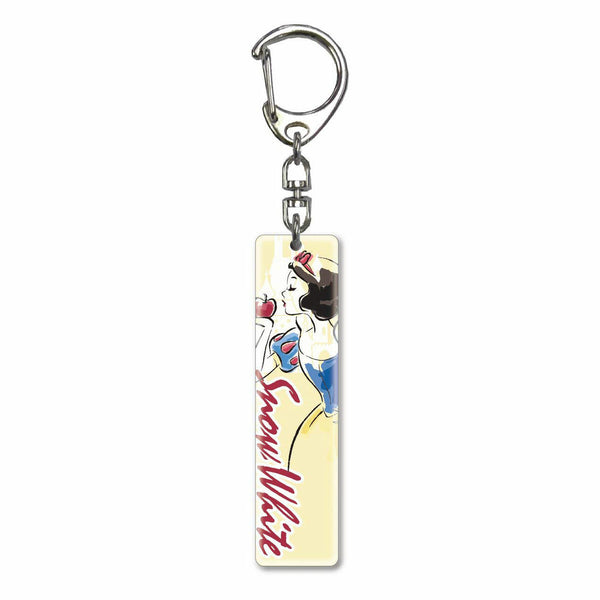 Snow White Acrylic Rectangle Shape Keychain