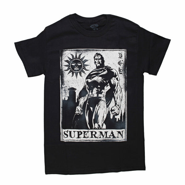 DC Comics Superman Tarot Card Mens Black T-Shirt