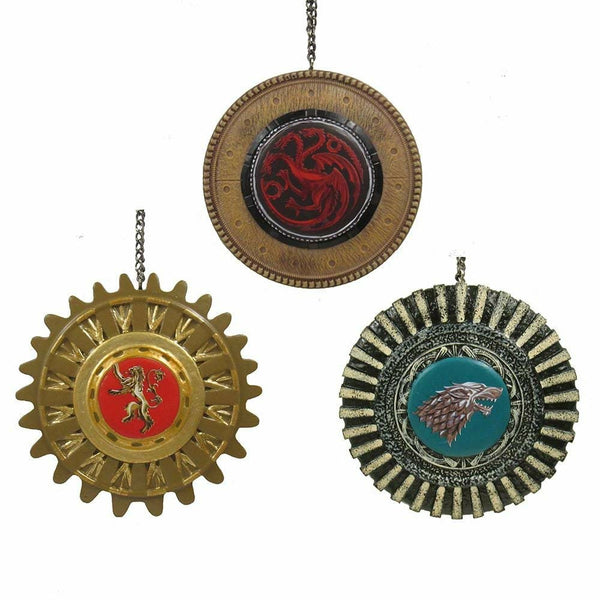 Game of Thrones Targaryen, Lannister, & Stark 3.5 inch Gear Ornaments Set of 3