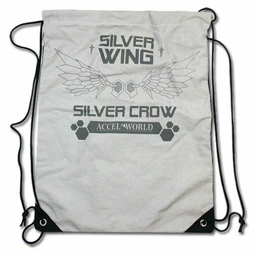 Accel World Silver Crow Wings Drawstring Bag
