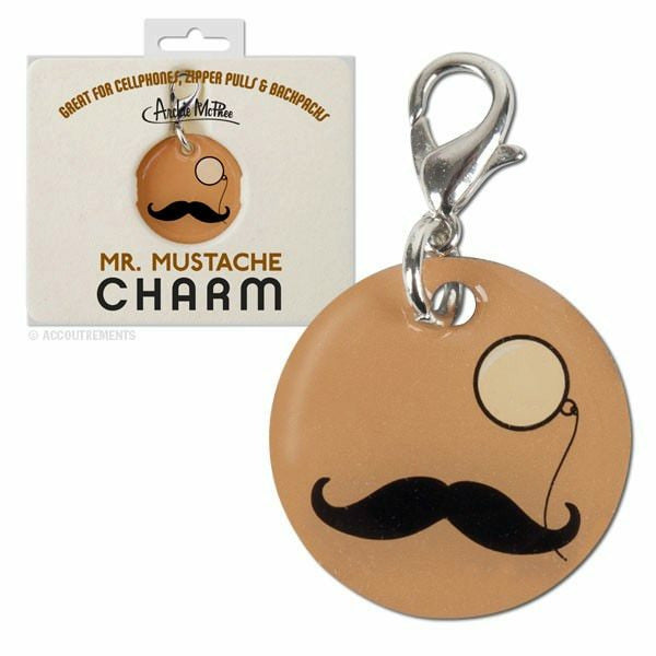 Mustache And Monocle Zipper Charm