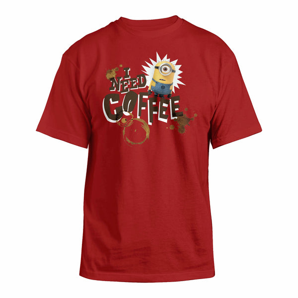 Despicable Me 2 I Need Coffee Mens Red T-Shirt