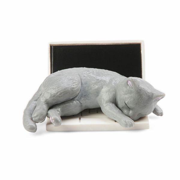 Bothering Sleeping Grey Cat Mini Figure