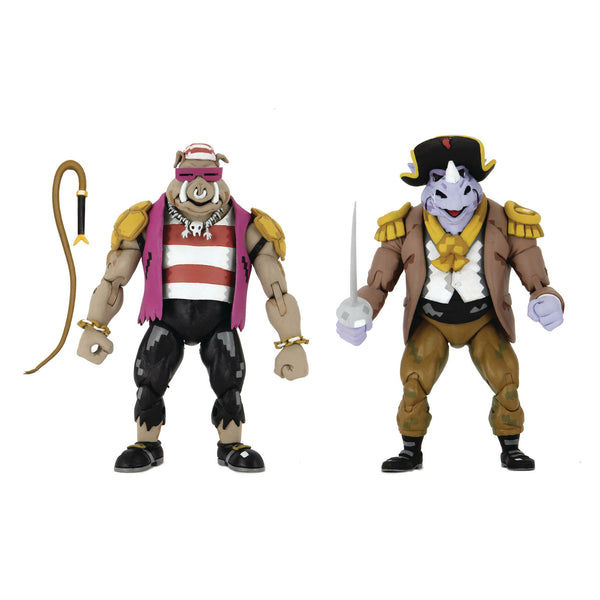 Turtles In Time Pirate Bebop & Rocksteady 7in Action Figure Set