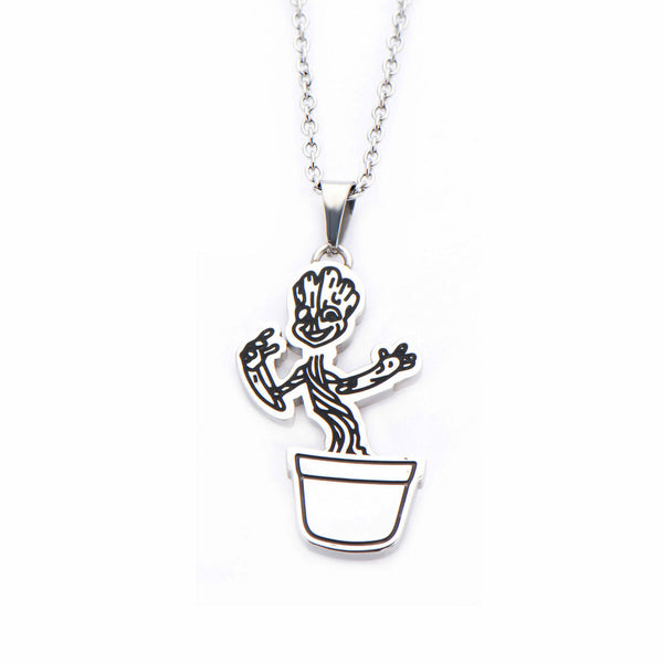 Marvel Guardians of the Galaxy Spinning Pot Groot Pendant Necklace